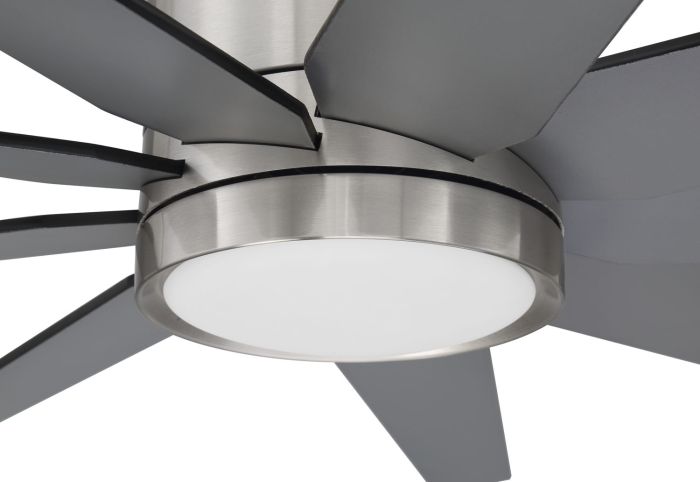 60" Champion  in Brushed Polished Nickel w/ Brushed Nickel/Flat Black Blades Ceiling Fan CRAFTMADE