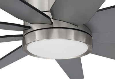 60" Champion  in Brushed Polished Nickel w/ Brushed Nickel/Flat Black Blades Ceiling Fan CRAFTMADE