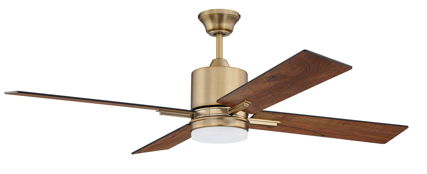 52" Teana in Satin Brass w/ Flat Black/Mesquite Blades Ceiling Fan CRAFTMADE