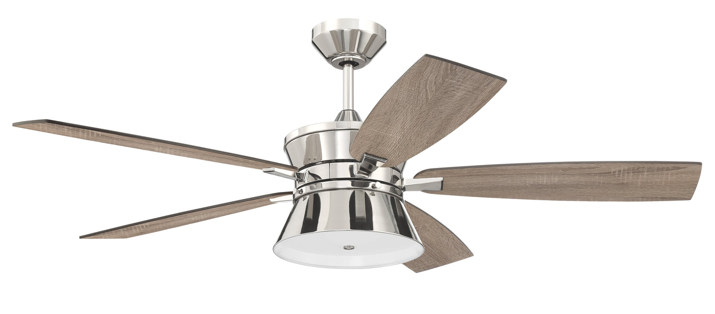 52" Dominick in Polished Nickel w/ Driftwood/Greywood Blades Ceiling Fan CRAFTMADE