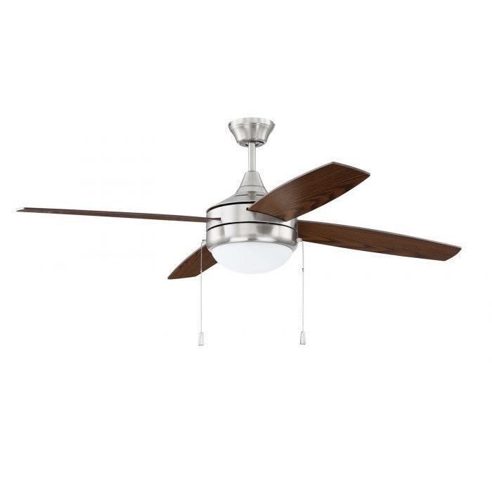 52" Phaze 4 in Brushed Polished Nickel w/ Walnut/Dark Oak Blades Ceiling Fan CRAFTMADE