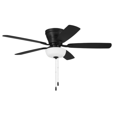 52" Wheeler 2-Light Bowl in Flat Black w/ Flat Black/Greywood Blades Ceiling Fan CRAFTMADE