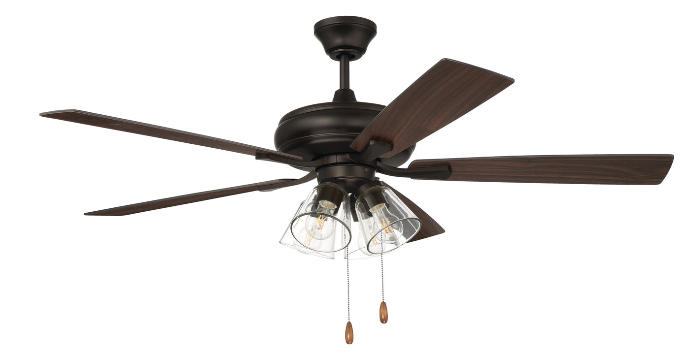 52" Eos Clear 4 Light in Espresso w/ Espresso/Walnut Blades Ceiling Fan CRAFTMADE