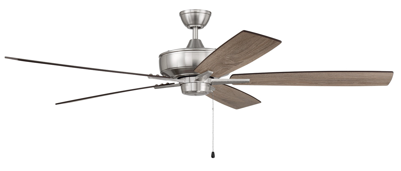 60" Super Pro 60 in Brushed Polished Nickel w/ Driftwood/Grey Walnut Blades Ceiling Fan CRAFTMADE