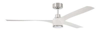 60" Phoebe in White/Polished Nickel w/ White Blades Ceiling Fan CRAFTMADE