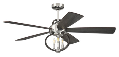 Antique Hardware 52" Reese in Polished Nickel w/ Greywood Blades Ceiling Fan