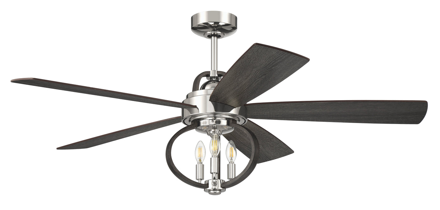 Antique Hardware 52" Reese in Polished Nickel w/ Greywood Blades Ceiling Fan