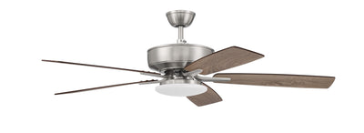 52" Pro Plus 112 in Brushed Polished Nickel w/ Driftwood/Grey Walnut Blades Ceiling Fan CRAFTMADE