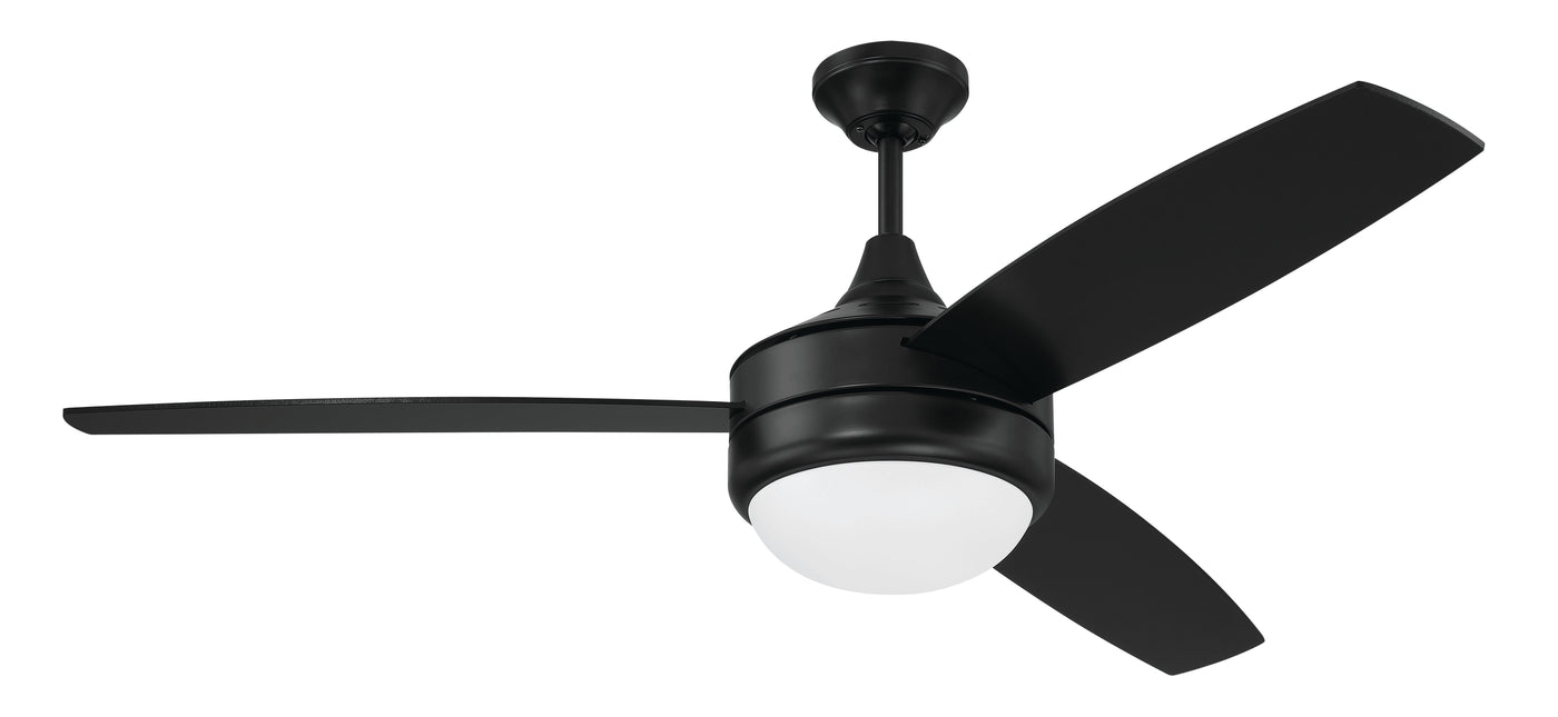 52" Phaze II 3-Blade in Flat Black w/ Flat Black/Greywood Blades Ceiling Fan CRAFTMADE