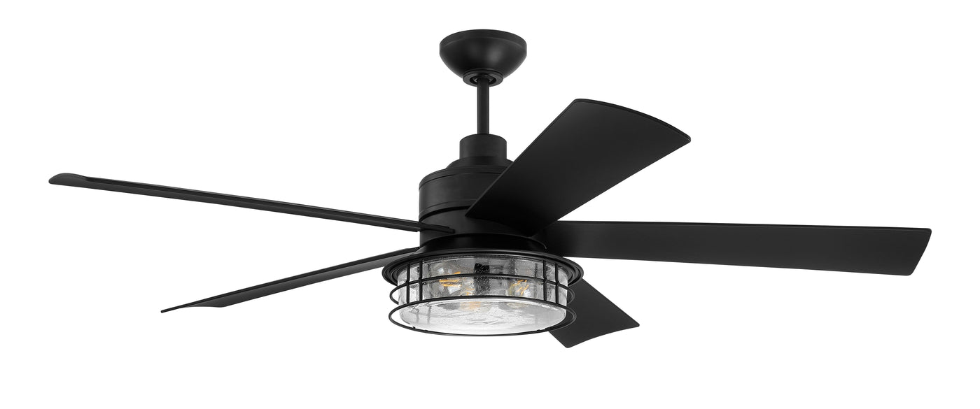 56" Garrick Indoor/Outdoor (Wet) in Flat Black w/ Flat Black Blades Ceiling Fan CRAFTMADE