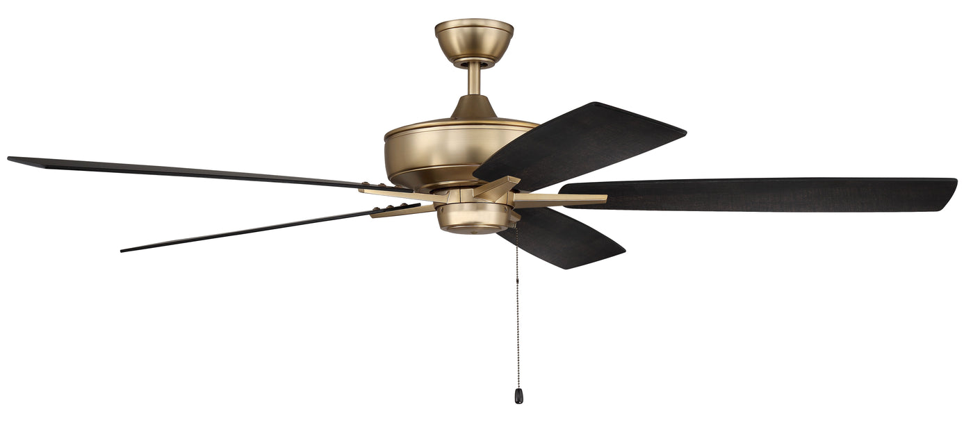 60" Super Pro 60 in Satin Brass w/ Black Walnut/Flat Black Blades Ceiling Fan CRAFTMADE