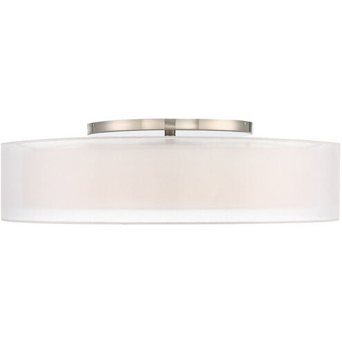 Metropolis LED Brushed Nickel Semi Flush Mount Ceiling Light 30in Semi Flush Modern Forms