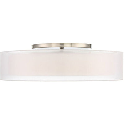 Metropolis LED Brushed Nickel Semi Flush Mount Ceiling Light 30in Semi Flush Modern Forms