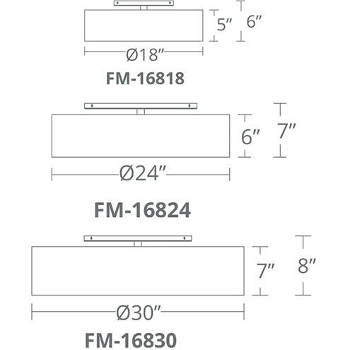 Metropolis LED Brushed Nickel Semi Flush Mount Ceiling Light 30in Semi Flush Modern Forms