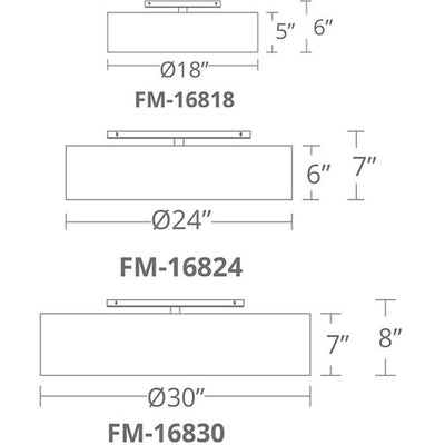 Metropolis LED Brushed Nickel Semi Flush Mount Ceiling Light 30in Semi Flush Modern Forms