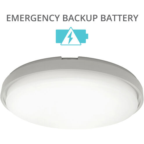 Zenith LED 15 inch Titanium Flush Mount Ceiling Light in 3000K Has EM Backup Battery Flush Mount Modern Forms