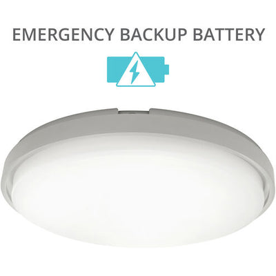 Zenith LED 15 inch Titanium Flush Mount Ceiling Light in 3000K Has EM Backup Battery Flush Mount Modern Forms