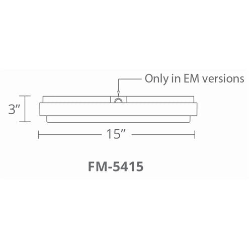 Zenith LED 15 inch Titanium Flush Mount Ceiling Light in 3000K Has EM Backup Battery Flush Mount Modern Forms