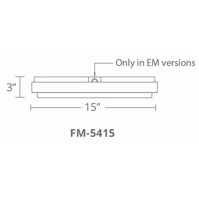 Zenith LED 15 inch Titanium Flush Mount Ceiling Light in 3000K Has EM Backup Battery Flush Mount Modern Forms