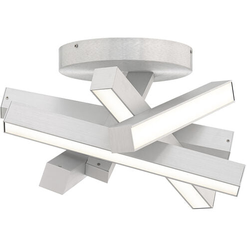 Chaos 1 Light 17.3 inch Brushed Aluminum Semi-Flush Mount Ceiling Light Semi Flush Modern Forms