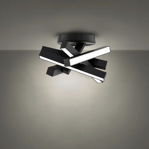 Chaos Semi-Flush Mount Ceiling Light 1 Light 17.3 inch Black Semi Flush Modern Forms