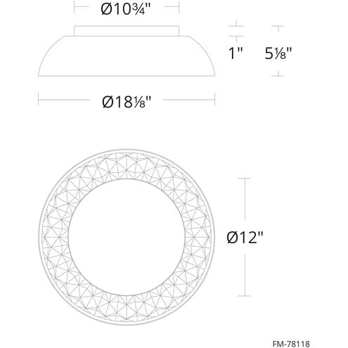 Prisma Flush Mount Ceiling Light LED 18 inch Brushed Nickel Flush Mount Modern Forms
