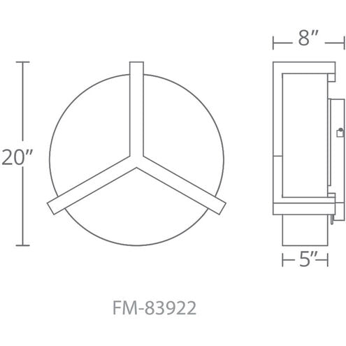 Segment LED 21 inch Dark Walnut Flush Mount Ceiling Light Flush Mount Modern Forms