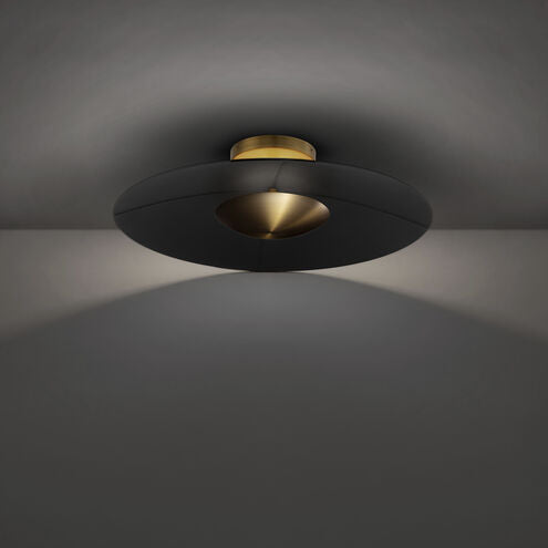 Brody 1 Light 22 inch Black with Aged Brass Semi-Flush Mount Ceiling Light Semi Flush Modern Forms