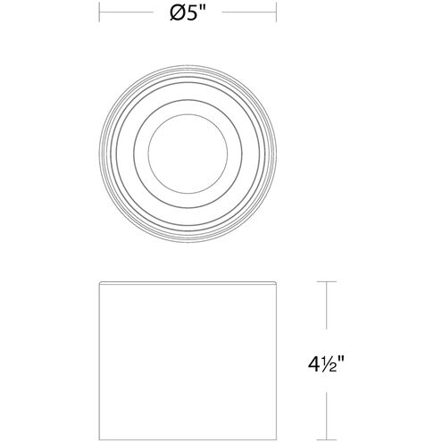 Squat 1 Light 5 inch Black Outdoor Flush Mount Exterior Modern Forms