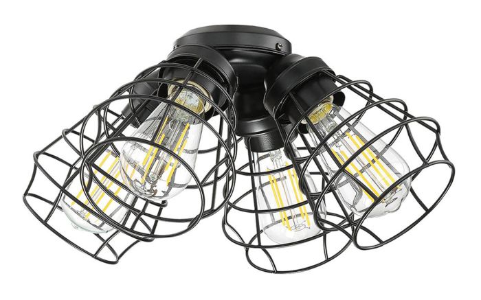 4 Light Cage Light Kit in Flat Black Accessory Craftmade