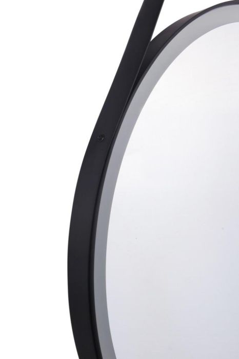 30” Round LED Mirror, dimmer, defogger, removable decorative strap & hardware, 3000K Mirror Craftmade