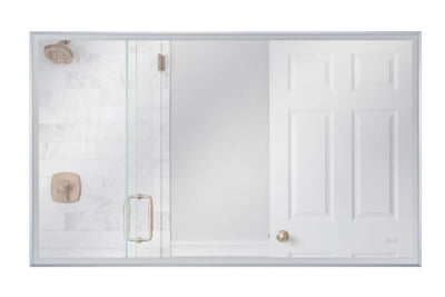Antique Hardware 60" x 36" Rectangle Brushed Polished Nickel Framed LED Mirror Mirror