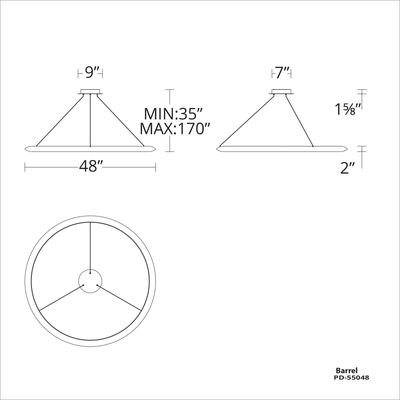 The Ring 48" Wide LED Suspended Ring Chandelier Chandelier Modern Forms