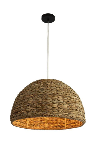 Natural Pendant 1 Light Pendant w/ Woven Sea Grass Dome Pendant Craftmade