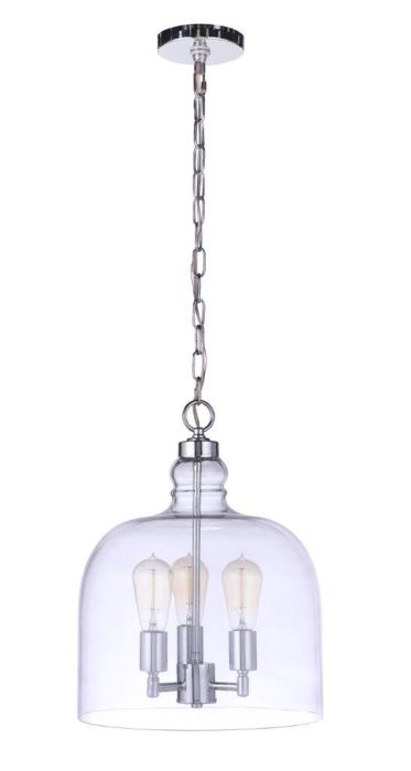 Jackson 3 Light Pendant, Chrome Pendant Craftmade