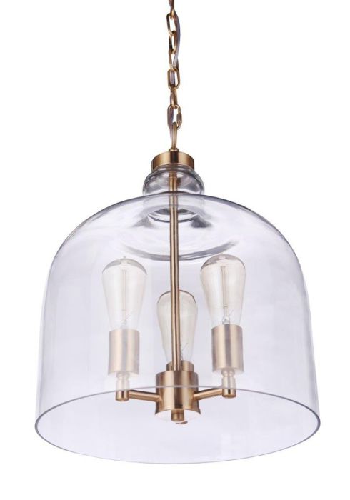 Jackson 3 Light Pendant, Satin Brass Pendant Craftmade