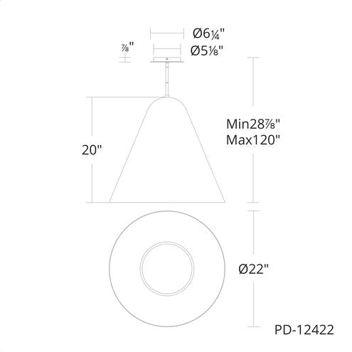 Taper 1 Light 22 inch Bronze Gold Pendant Ceiling Light Pendant Modern Forms