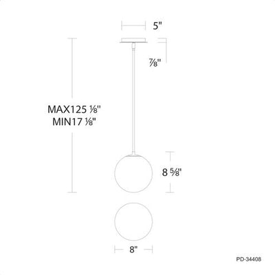 Pisces 1 Light 8 inch Black Mini Pendant Ceiling Light 3500K Pendant Modern Forms