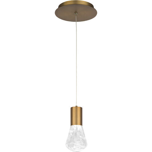 Plum Mini Pendant Ceiling Light LED 15 inch Aged Brass Pendant Modern Forms