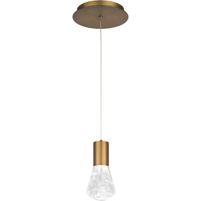 Plum Mini Pendant Ceiling Light LED 15 inch Aged Brass Pendant Modern Forms