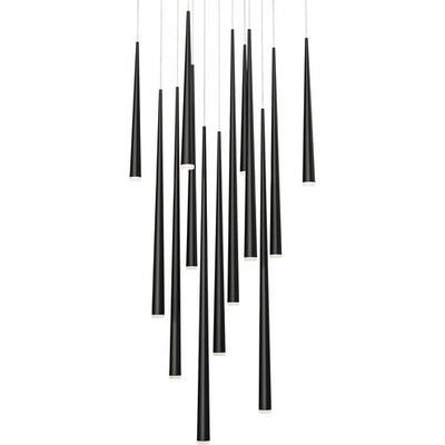 Cascade Multi-Light Pendant Ceiling Light 13 Light 20 inch Black Pendant Modern Forms