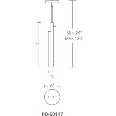 Tandem LED 15 inch Black Mini Pendant Ceiling Light Pendant Modern Forms