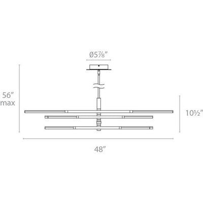 Stacked LED 48 inch Brushed Aluminum Chandelier Ceiling Light Chandelier Modern Forms