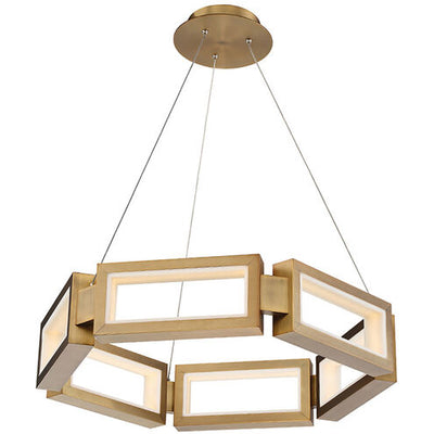 Mies LED 26 inch Aged Brass Chandelier Ceiling Light 29in Chandelier Modern Forms