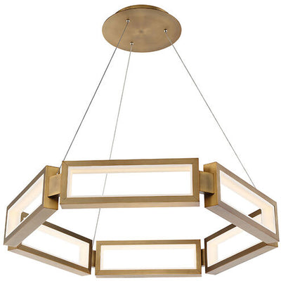 Mies LED Aged Brass Chandelier Ceiling Light 35in Chandelier Modern Forms