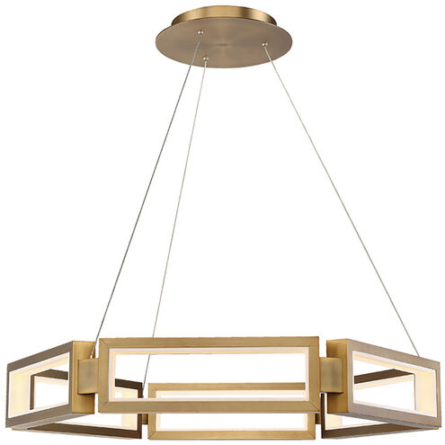 Mies LED Aged Brass Chandelier Ceiling Light 35in Chandelier Modern Forms