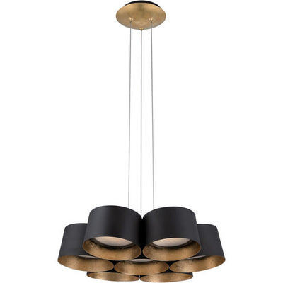 Marimba Gold Leaf Chandelier Ceiling Light in 18in LED 18 inch Black Chandelier Modern Forms