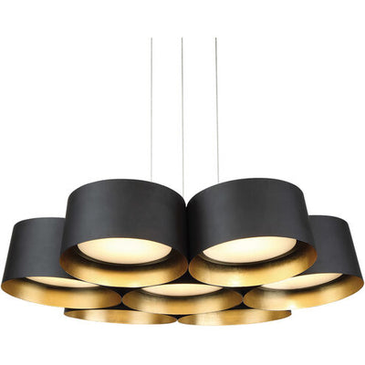 Marimba Gold Leaf Chandelier Ceiling Light in 24in LED 24 inch Black Chandelier Modern Forms