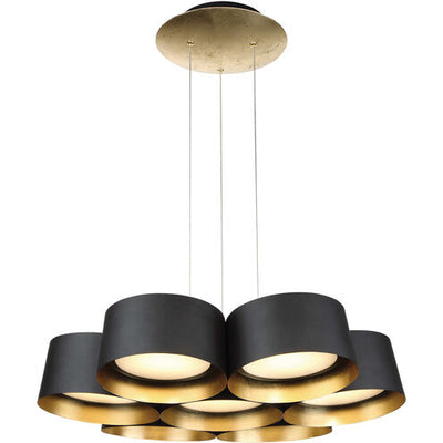 Marimba Gold Leaf Chandelier Ceiling Light in 24in LED 24 inch Black Chandelier Modern Forms