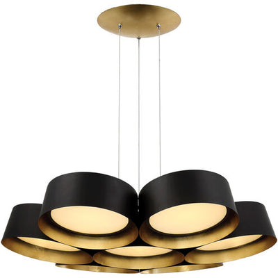 Marimba Gold Leaf Chandelier Ceiling Light in 18in LED 18 inch Black Chandelier Modern Forms